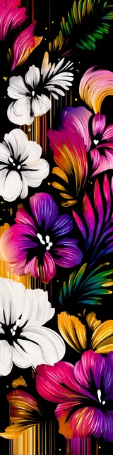 Free flower bookmark featuring flowers on a black background